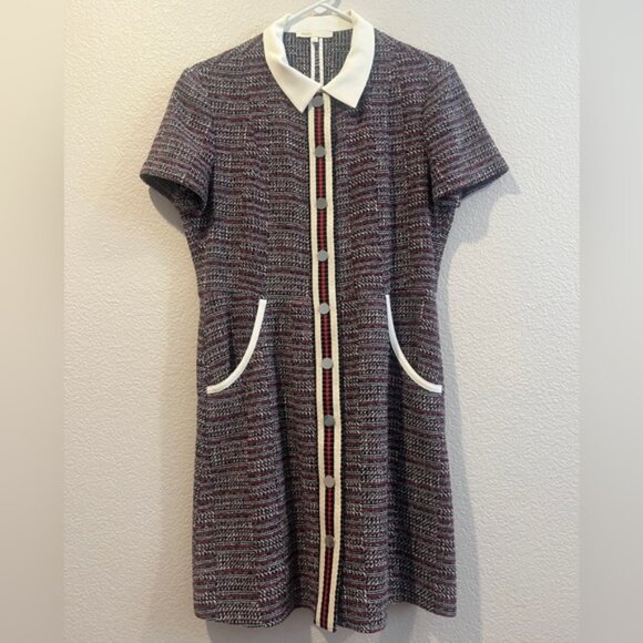 Maje Tweed Casual Dress Collard Short Sleeve - Picture 1 of 4